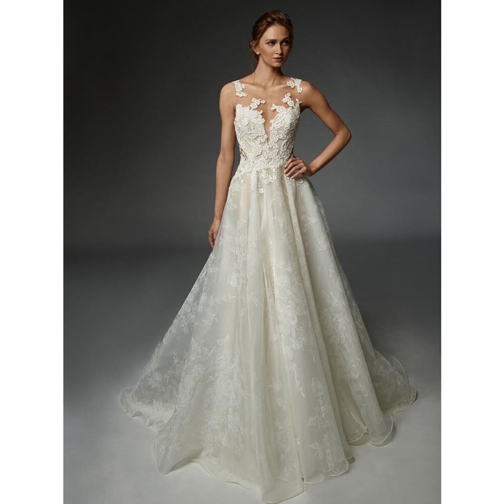 Elysee Elizabeth Beaded Lace Wedding Dress - 10